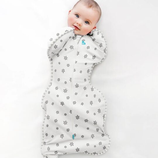 Love To Dream Swaddle UP - veľkosť XS - biela, Hviezdy STAGE1 - 0,2 TOG Original