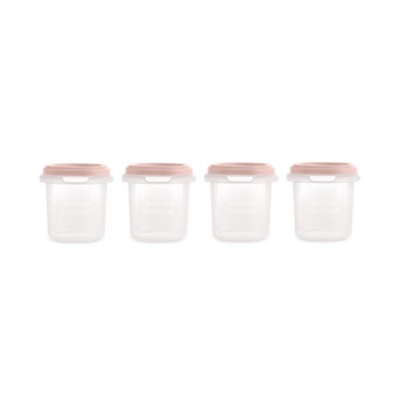 Miniland Dolce Hermeticky uzatvárateľné nádoby na potraviny, 4x200 ml, ružová