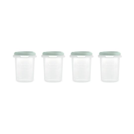 Miniland Dolce Hermeticky uzatvárateľné nádoby na potraviny, 4x250 ml, mätová
