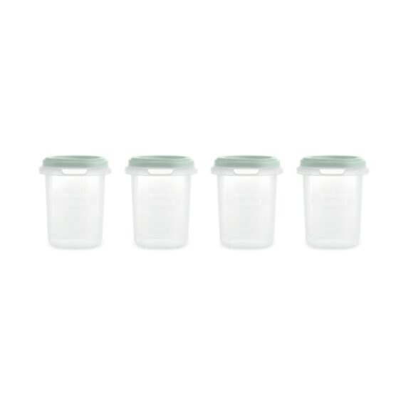 Miniland Dolce Hermeticky uzatvárateľné nádoby na potraviny, 4x250 ml, mätová