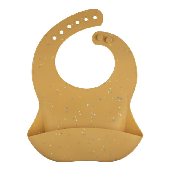 CANPOL BABIES Podbradník silikónový s vreckom Dots - žltý