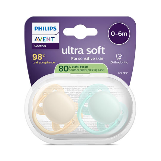Philips AVENT Cumlík Ultrasoft Premium neutral 0-6m 2 ks