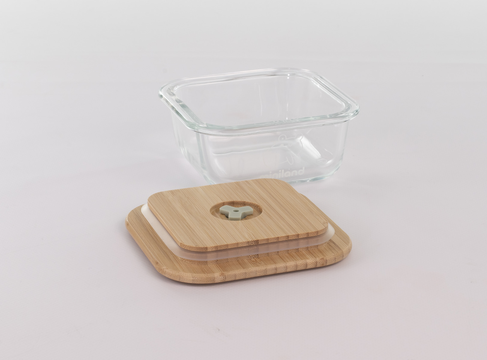 Miniland ECO-friendly Sklenené štvorcové nádoby 2x210 ml s izotermickou taškou, Vtáčik