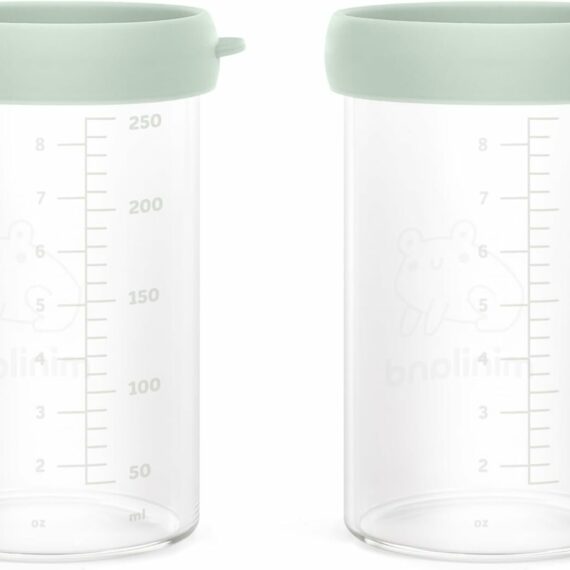 Miniland ECO-friendly Sklenené nádoby 2x250 ml s izotermickou taškou, Žabka
