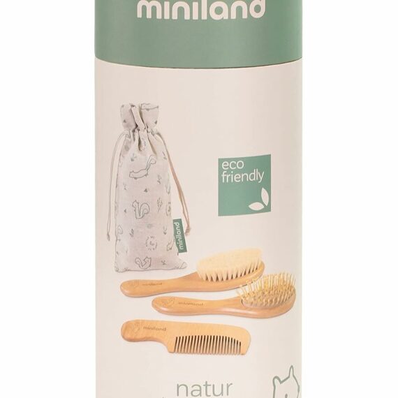Miniland ECO-friendly Súprava na starostlivosť o dieťa (2 kefky, hrebeň, taška), Veverička