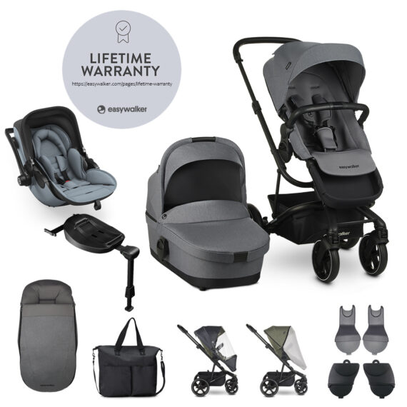 EASYWALKER Set XXL Kočík Harvey3 Fossil Grey + KIDDY Evoluna i-size 2