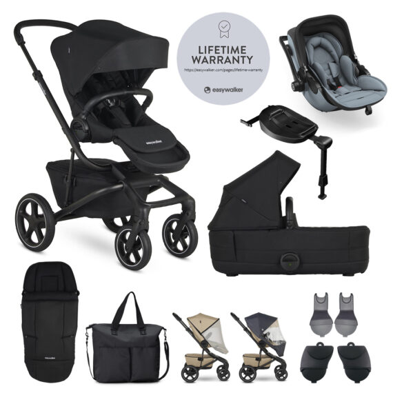 EASYWALKER SET XXL Kočík Jimmey Pepper Black + KIDDY Evoluna i-size 2