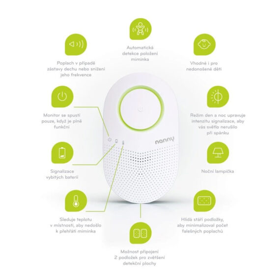 JABLOTRON Monitor dechu miminka Nanny 3