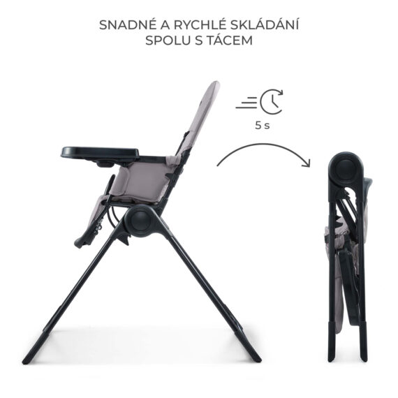 KINDERKRAFT Stolička jedálenská Binci Grey