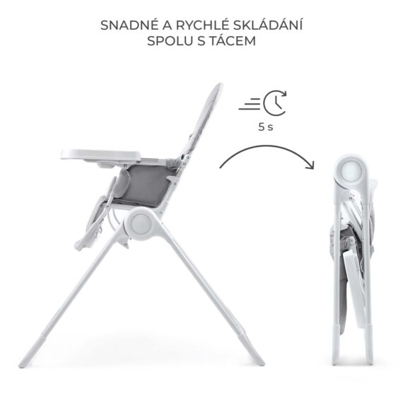 KINDERKRAFT Stolička jedálenská Binci Light Grey