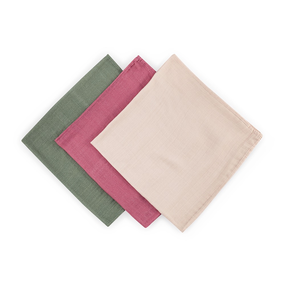 PETITE & MARS Sada plienok bambusová mušelínová 3ks Moussy Botanic Tones 68 x 68 cm