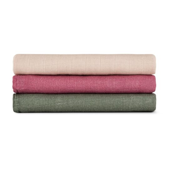 PETITE & MARS Sada plienok bambusová mušelínová 3ks Moussy Botanic Tones 68 x 68 cm