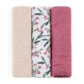PETITE & MARS Sada plienok bambusová mušelínová 3ks Moussy Pink Meadow 68 x 68 cm