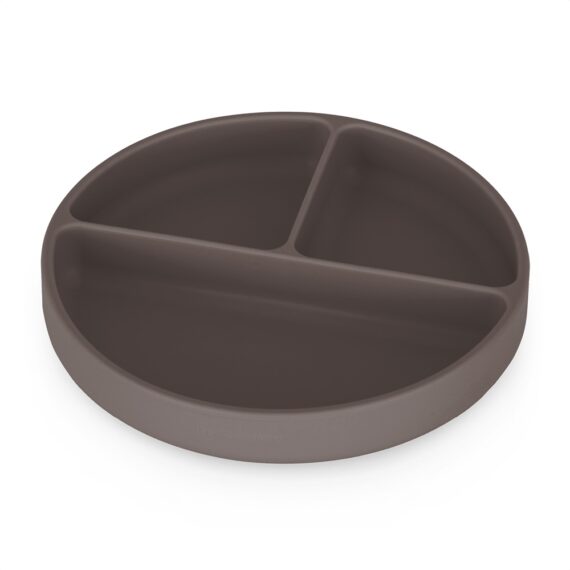 PETITE&MARS Tanierik silikónový deliaci okrúhly Take&Match Bitter Cocoa 6m+
