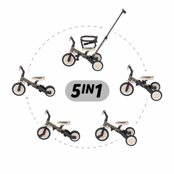 PETITE&MARS Trojkolka multifunkčná 5v1 Turbo - limitovaná edícia City Beat