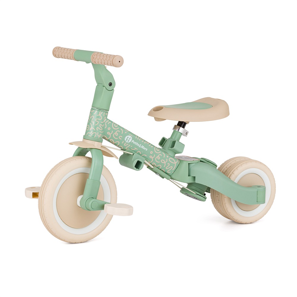 PETITE&MARS Trojkolka multifunkčná 5v1 Turbo - limitovaná edícia Green Twist