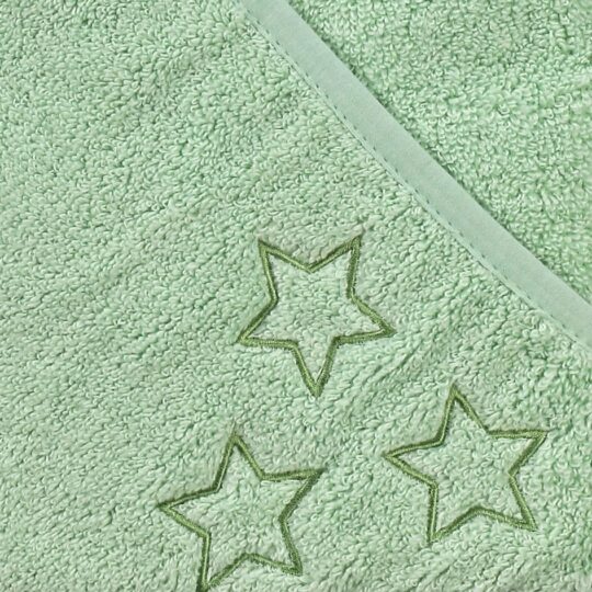 XKKO Organic BIO Bavlnená froté osuška s kapucňou 90x90 - Mint Stars