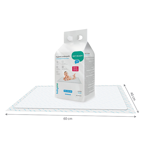 BABYONO Podložky prebaľovacie pod dieťa 40 x 60 cm, 20ks + 2ks zadarmo