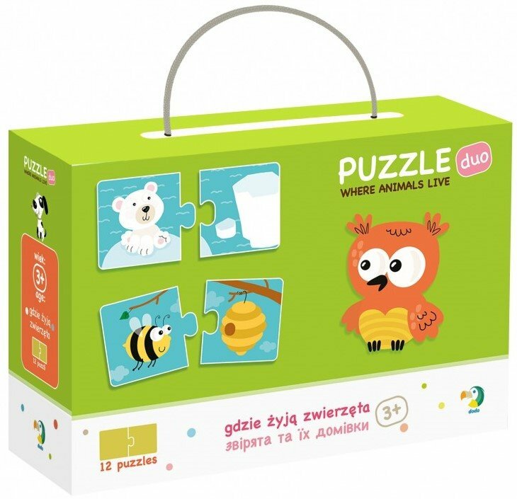 DoDo Puzzle Duo Kde žijú zvieratká 12x2 dieliky