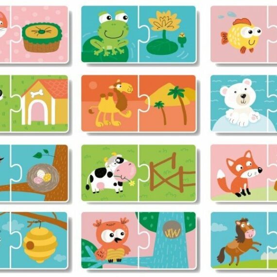 DoDo Puzzle Duo Kde žijú zvieratká 12x2 dieliky