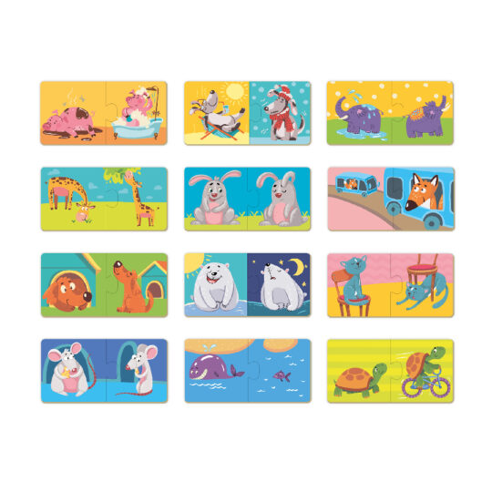 DoDo Puzzle Duo - Protiklady 12x2 dieliky