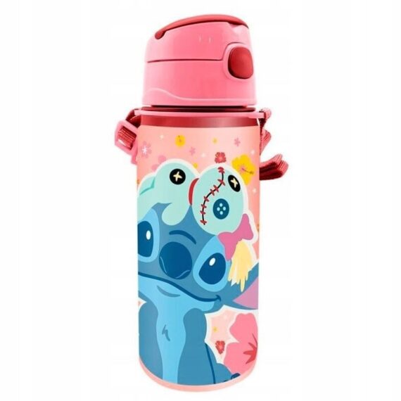 Kids Euroswan Hliníková fľaša s náustkom - Lilo & Stitch 600 ml,  ružová