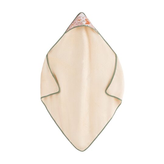 PETITE&MARS Osuška bambusová s kapucňou Loulou Rosy Wilderness 100 x 100 cm