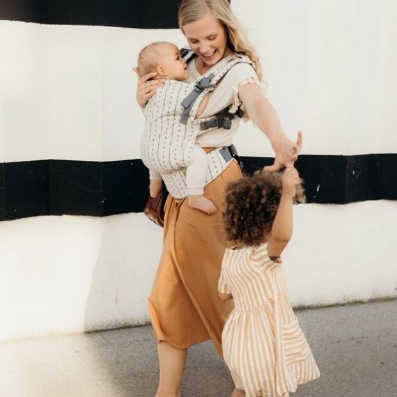 Boba X Detský nosič, krémová s potlačou