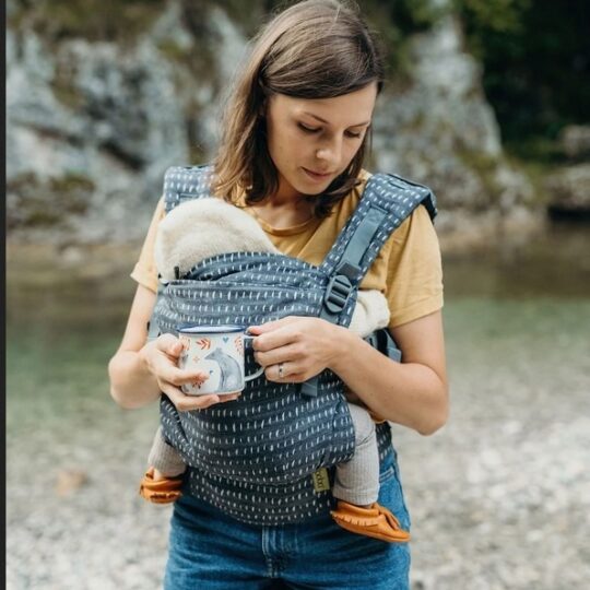 Boba X Detský nosič, denim s potlačou