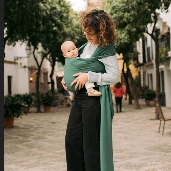 BOBA Wrap Bio Šatka na nosenie pre bábätká, zelená