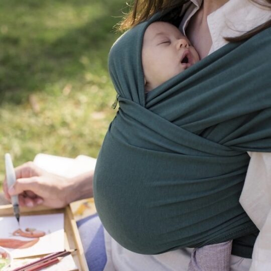 BOBA Wrap Bio Šatka na nosenie pre bábätká, zelená