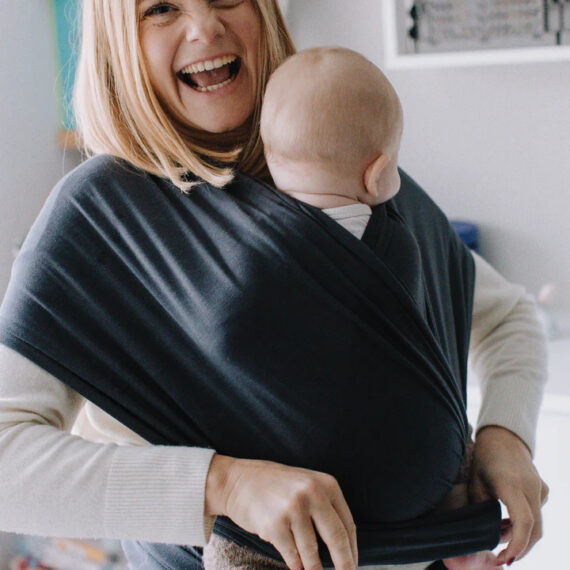 BOBA Wrap Šatka na nosenie detí, organická tmavošedá