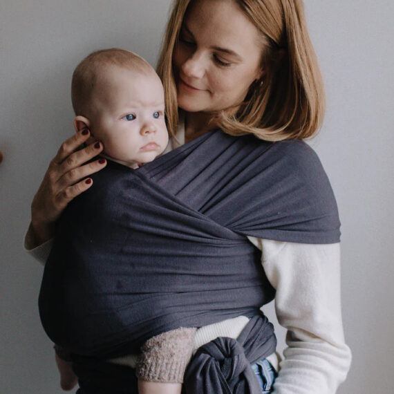 BOBA Wrap Šatka na nosenie detí, organická tmavošedá