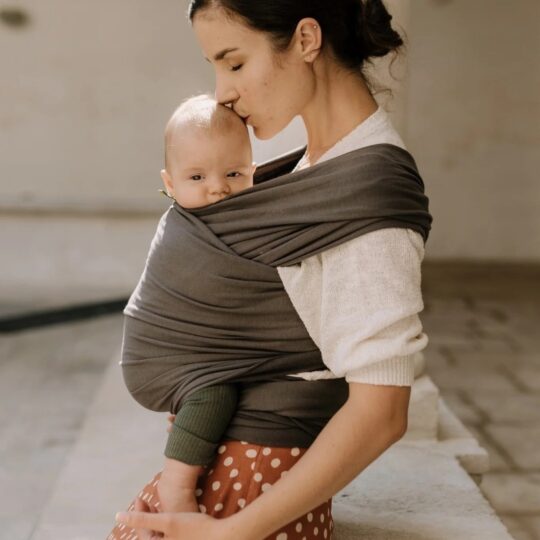 BOBA Wrap Šatka na nosenie detí, tmavošedá