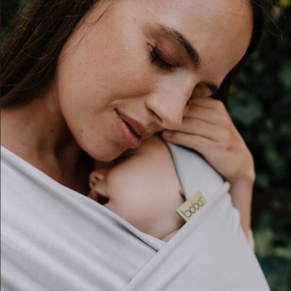 BOBA Wrap Šatka na nosenie detí, svetlo šedá