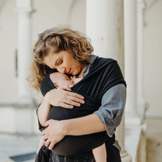 BOBA Wrap Šatka na nosenie detí, čierna