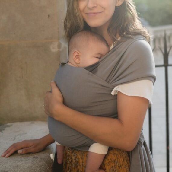 BOBA Wrap Šatka na nosenie detí, tmavošedá