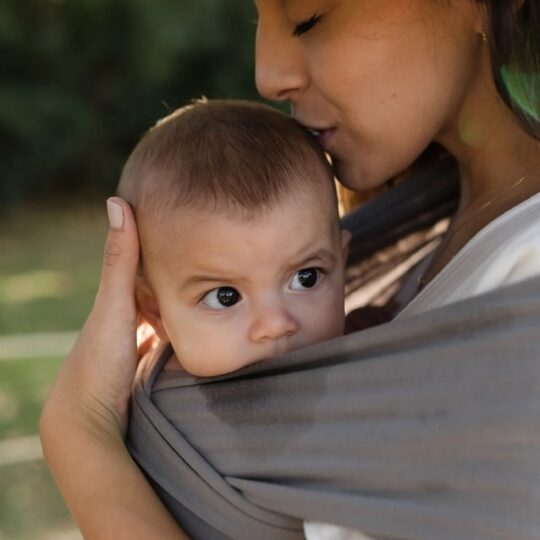 BOBA Wrap Šatka na nosenie detí, tmavošedá