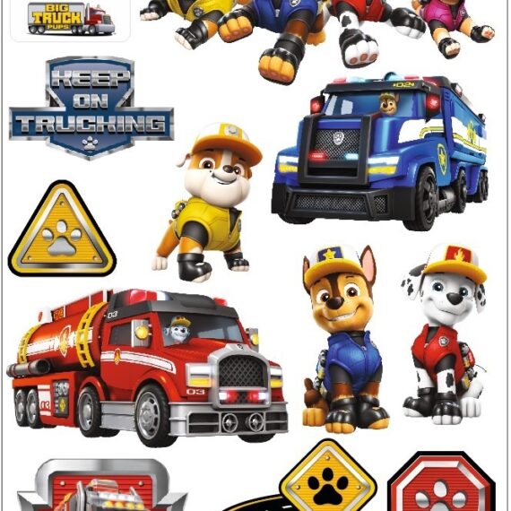 Nickelodeon Nástenná dekorácia Paw Patrol - Chase, Rubble, Marshall, Skye