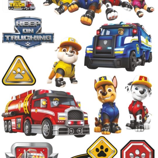 Nickelodeon Nástenná dekorácia Paw Patrol, Chase, Rubble, Marshall, Skye
