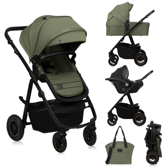 LIONELO Kočík kombinovaný Amber Plus 3v1 Green Forest