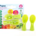 PETITE&MARS Lyžička ku kapsičke Papoo 2 ks zelená