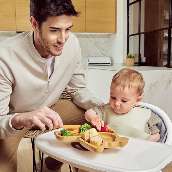 Miniland ECO-frienly Set na jedenie metódou BLW z dreva, Vtáčik