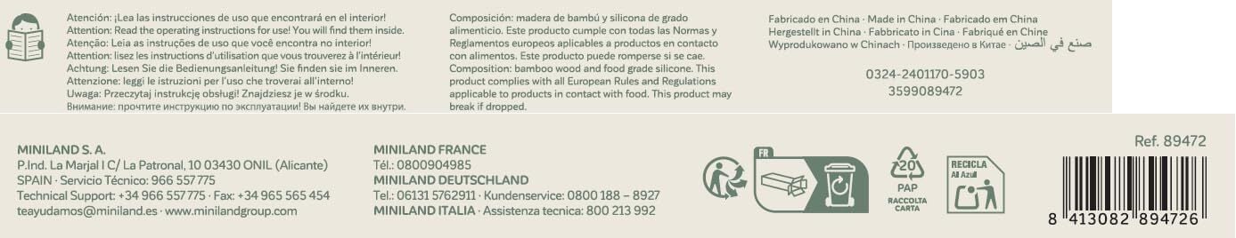 Miniland ECO-frienly Set na jedenie metódou BLW z dreva, Vtáčik