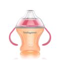 BABYONO Hrnček netečúci s mäkkým náustkom Natural Nursing 180 ml oranžová
