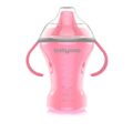 BABYONO Hrnček netečúci s tvrdým náustkom Natural Nursing 260 ml ružová