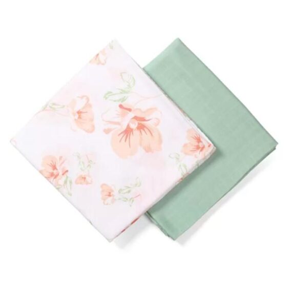 BABYONO Plienky mušelínové Bamboo Tropic Flower 2 ks 120x120 cm