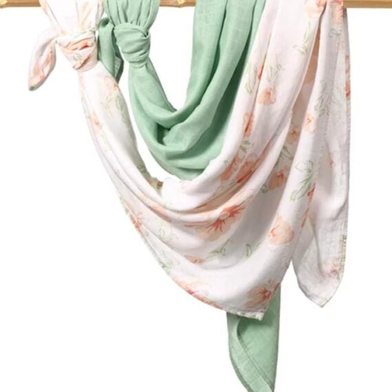 BABYONO Plienky mušelínové Bamboo Tropic Flower 2 ks 120x120 cm