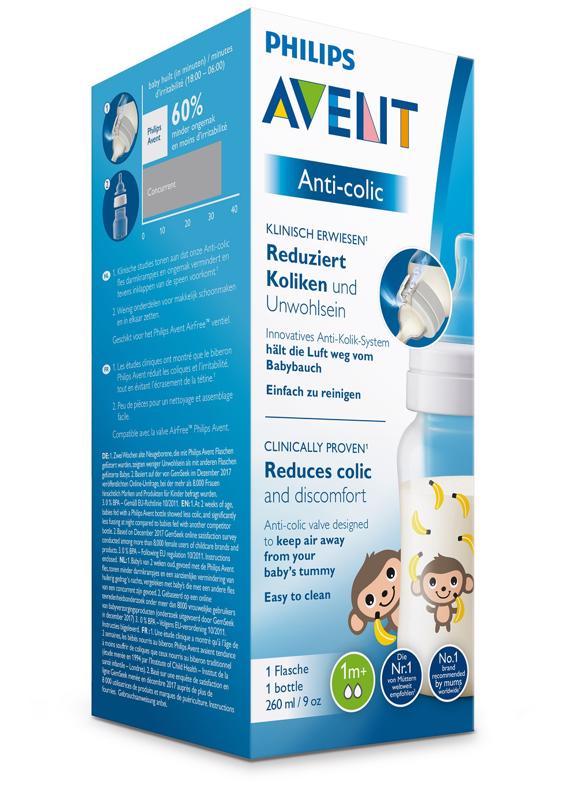 Philips AVENT Fľaša 260 ml Antikolik opica