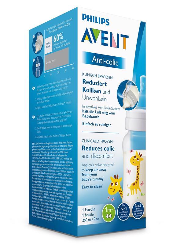 Philips AVENT Fľaša 260 ml Antikolik žirafa